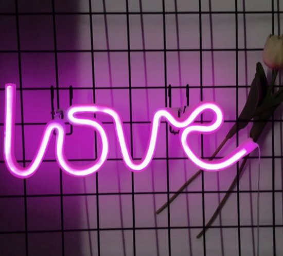 Led Love Lamp | Neon Roze | USB of Batterijen | Verlichting | Lamp | Mancave | Bar | Kroeg | Decoratie
