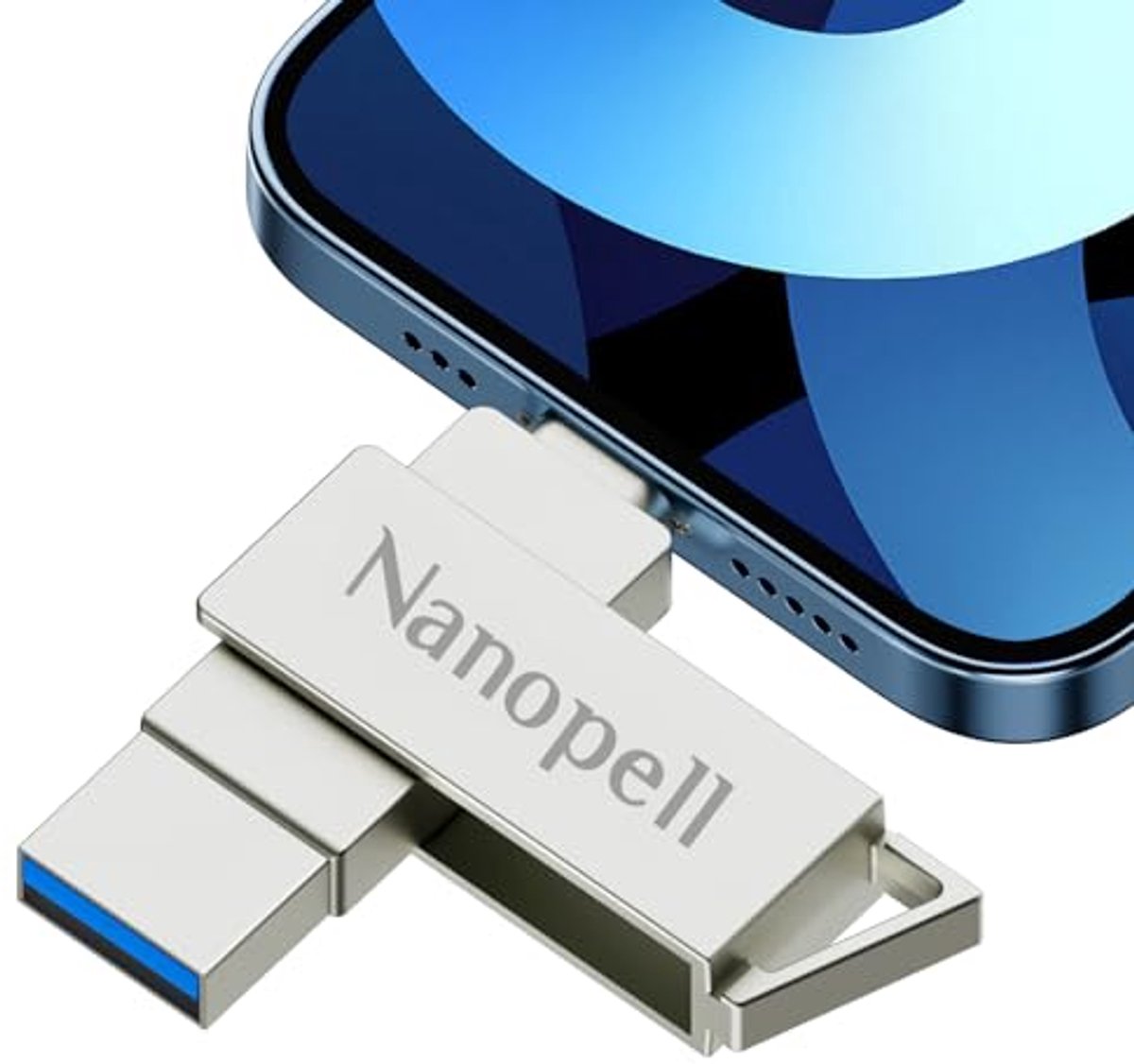 3-in-1 USB Stick 128 GB voor Smartphone, Geheugenuitbreiding voor iOS en Android