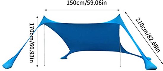 Draagbare Strandtent met UV-bescherming en Zandankers - Lichtgewicht Zonnedak voor Familie-uitjes — afbeelding 5