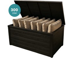 HIXA Kussenbox - Opbergbox - Tuinkussenbox met Deksel - Tuinbox - Kussenbox - 300L - Waterdicht - Buiten - Balkonbox - 120x45x57CM - BILO