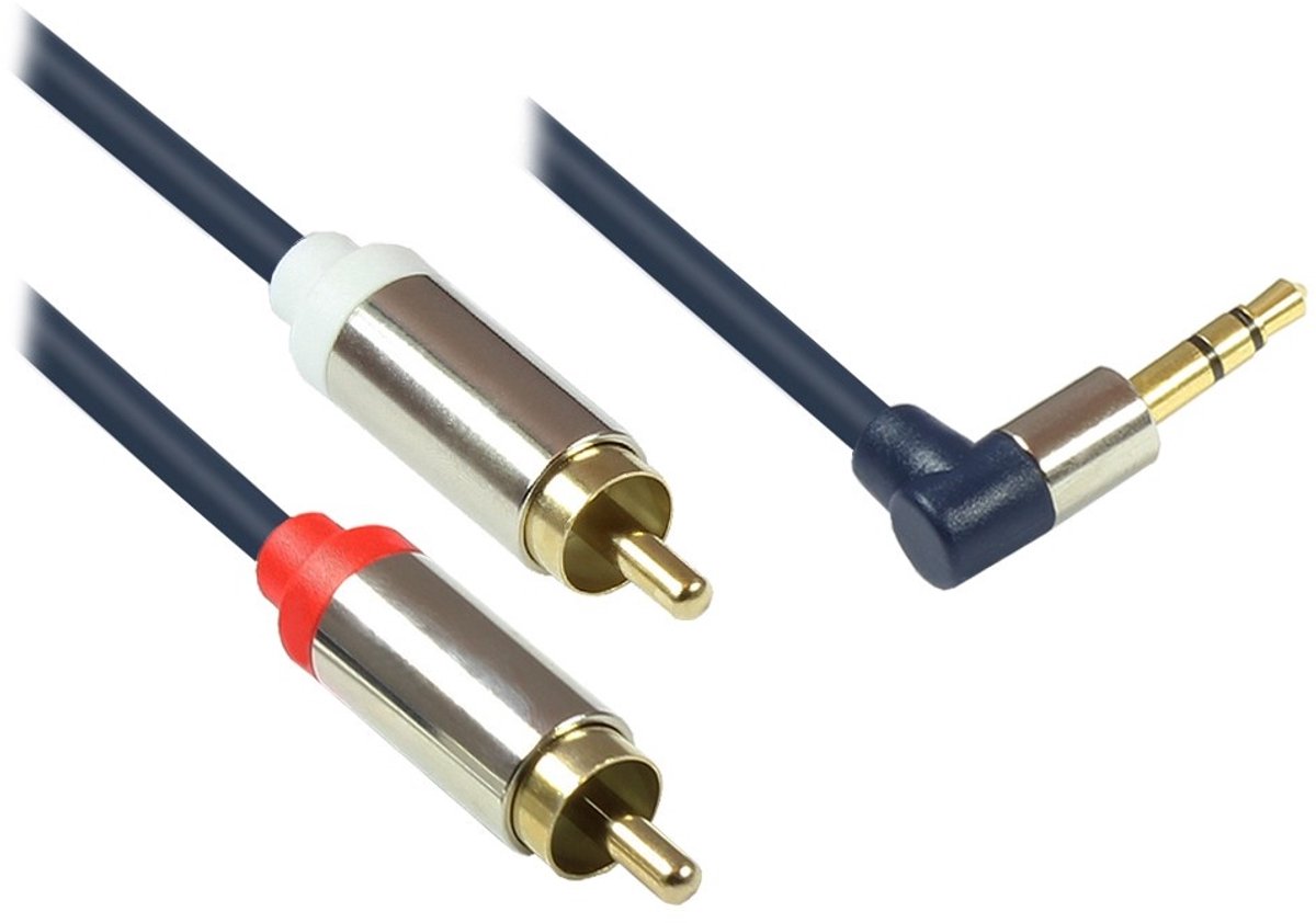 GC 3,5mm Jack haaks - Tulp stereo audio slim kabel - 3 meter