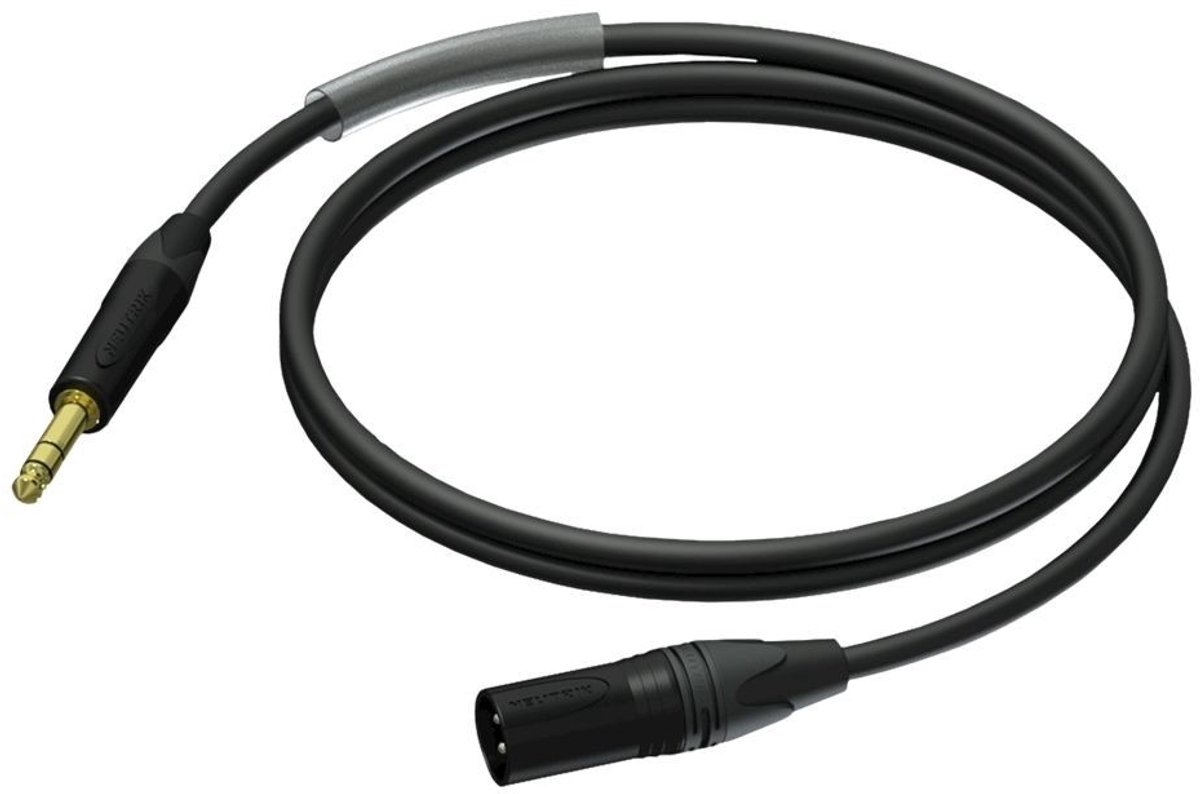 Procab / Neutrik PRA724 XLR (m) - 6,35mm Jack stereo (m) audiokabel - 1,5 meter