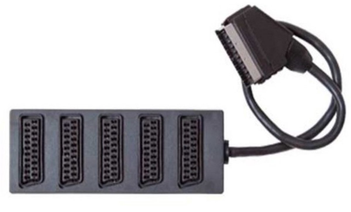 Scart verdeelbox met 5 aansluitingen / zwart - 0,40 meter