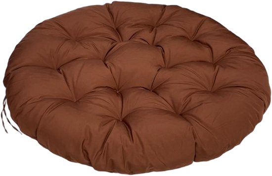 Coussin rond épais pour extérieur, coussin de jardin, coussin suspendu, intérieur et extérieur, 60 x 60 cm, marron foncé