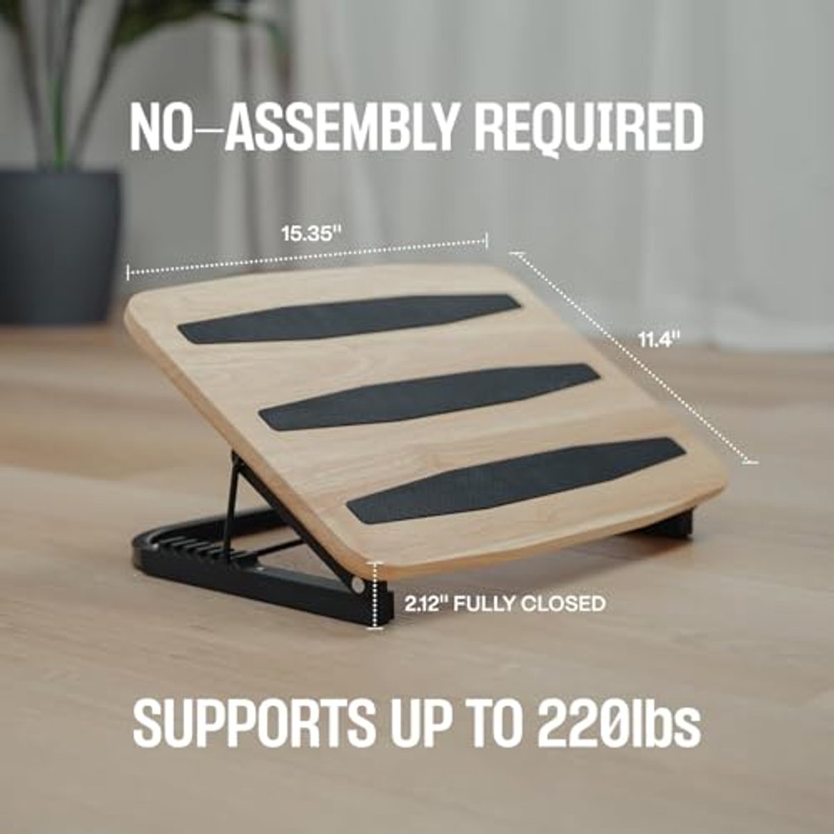 Verstelbare ergonomische voetensteun voor bureau - 7 instelbare hoeken van hout