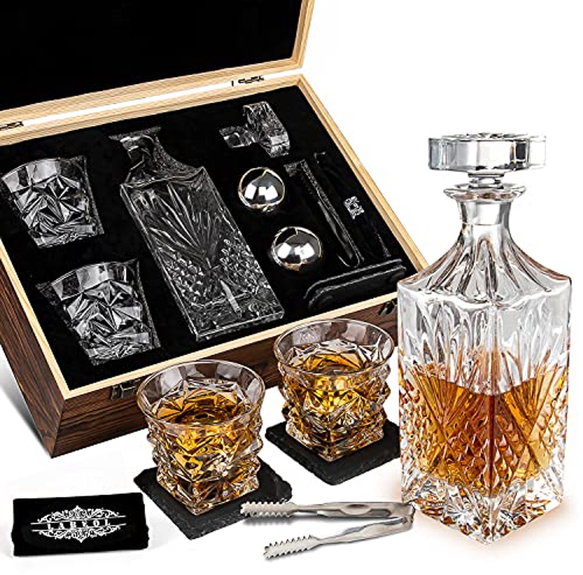 Whiskey stenen en glazen set - Luxe geschenkset voor mannen