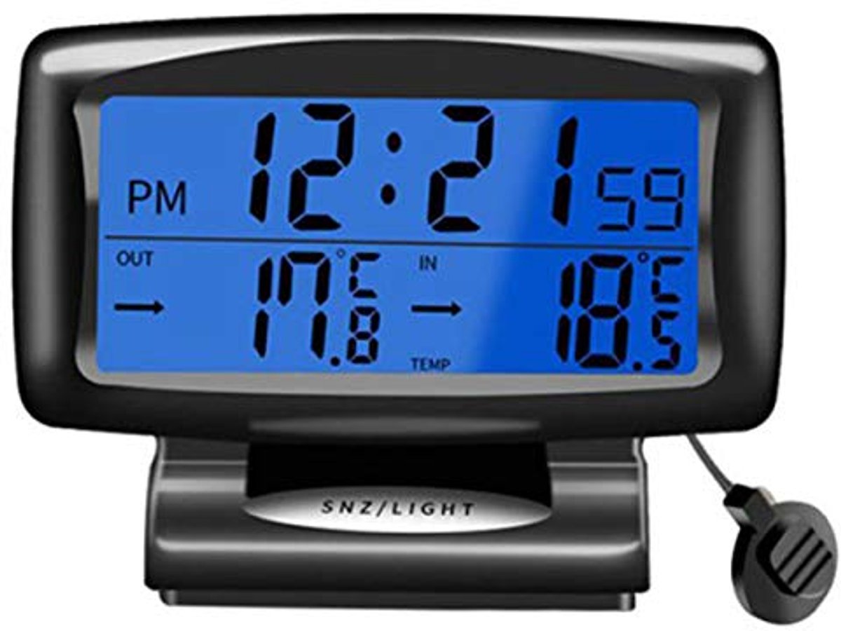 Digitale Auto Thermometer met Wekker en Achtergrondverlichting