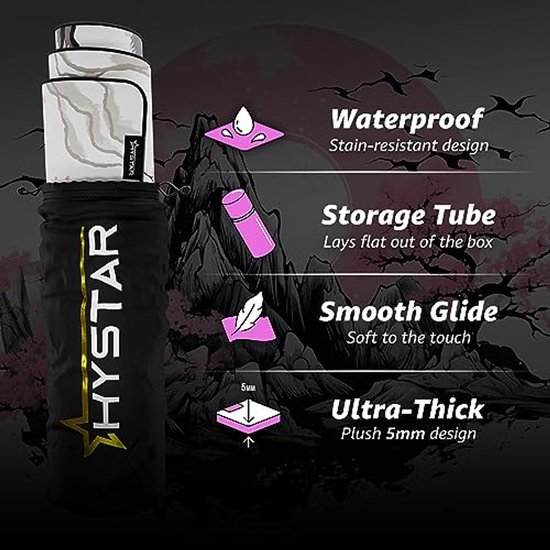 Grote Gaming Muismat XXL - Waterdicht, Ultra Dikke en Gladde Polyesterstof, Natuurlijke Rubber Basis 36" x 16" — afbeelding 2
