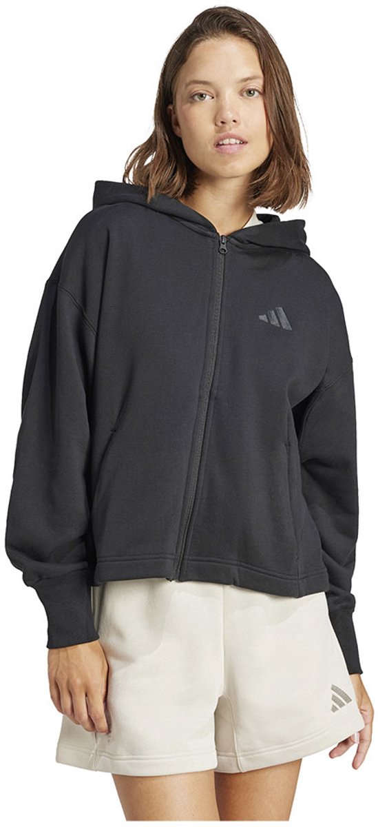 Adidas All Szn French Terry Loose Sweatshirt Met Rits L Vrouw Zwart