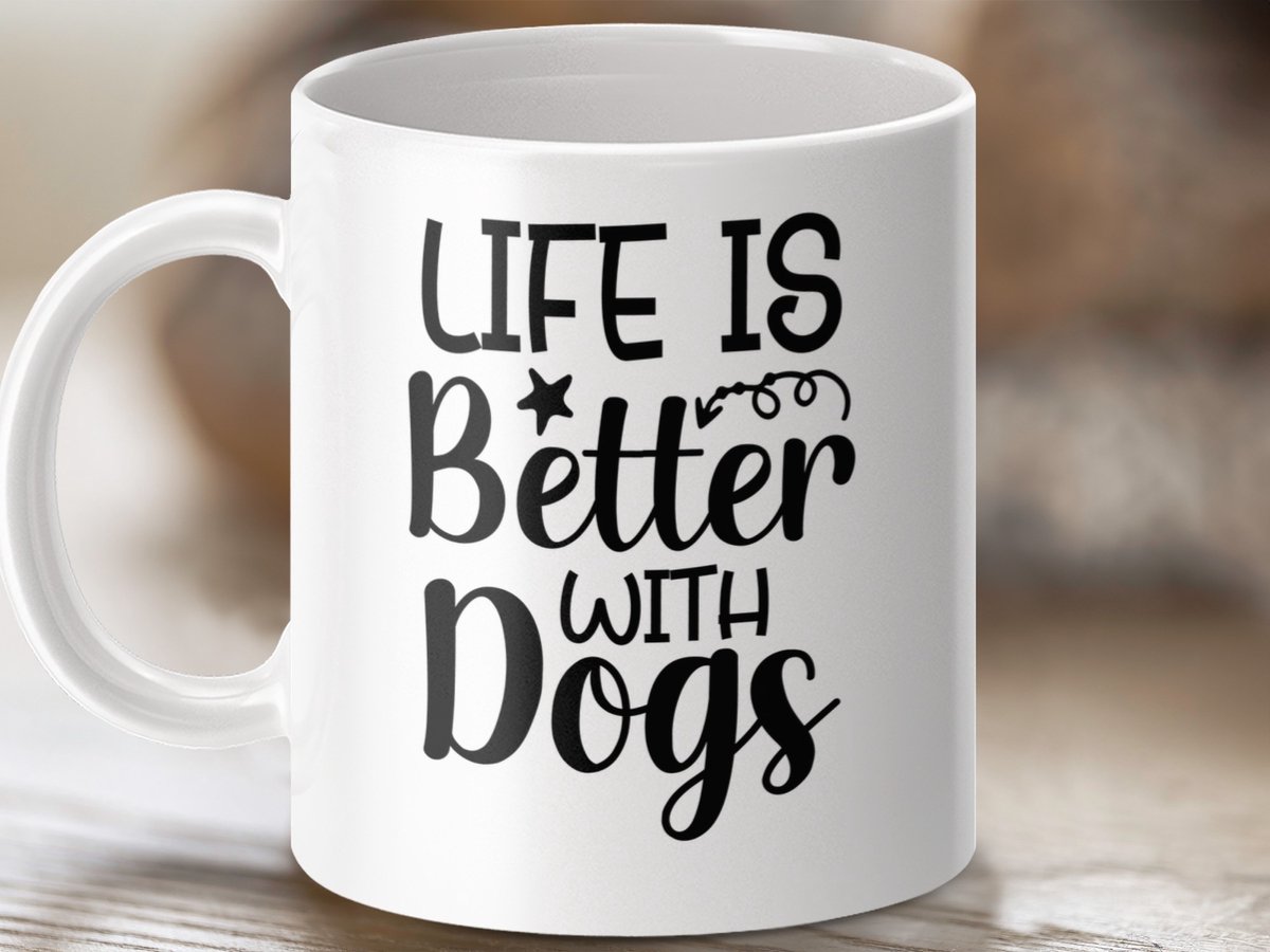 Mok Life is Better With Dogs, Hondenliefde Mok, Hond Mok Cadeau, Grappige Hond Mok, Hondenmok, Honden Fan Mok, Nieuwe Honden Mok