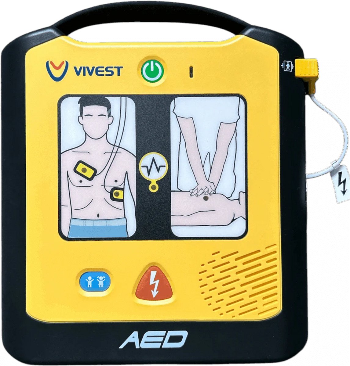 ViVest A1 AED - Snelle en Makkelijke AED met Kinderknop - NL - Halfautomatische AED