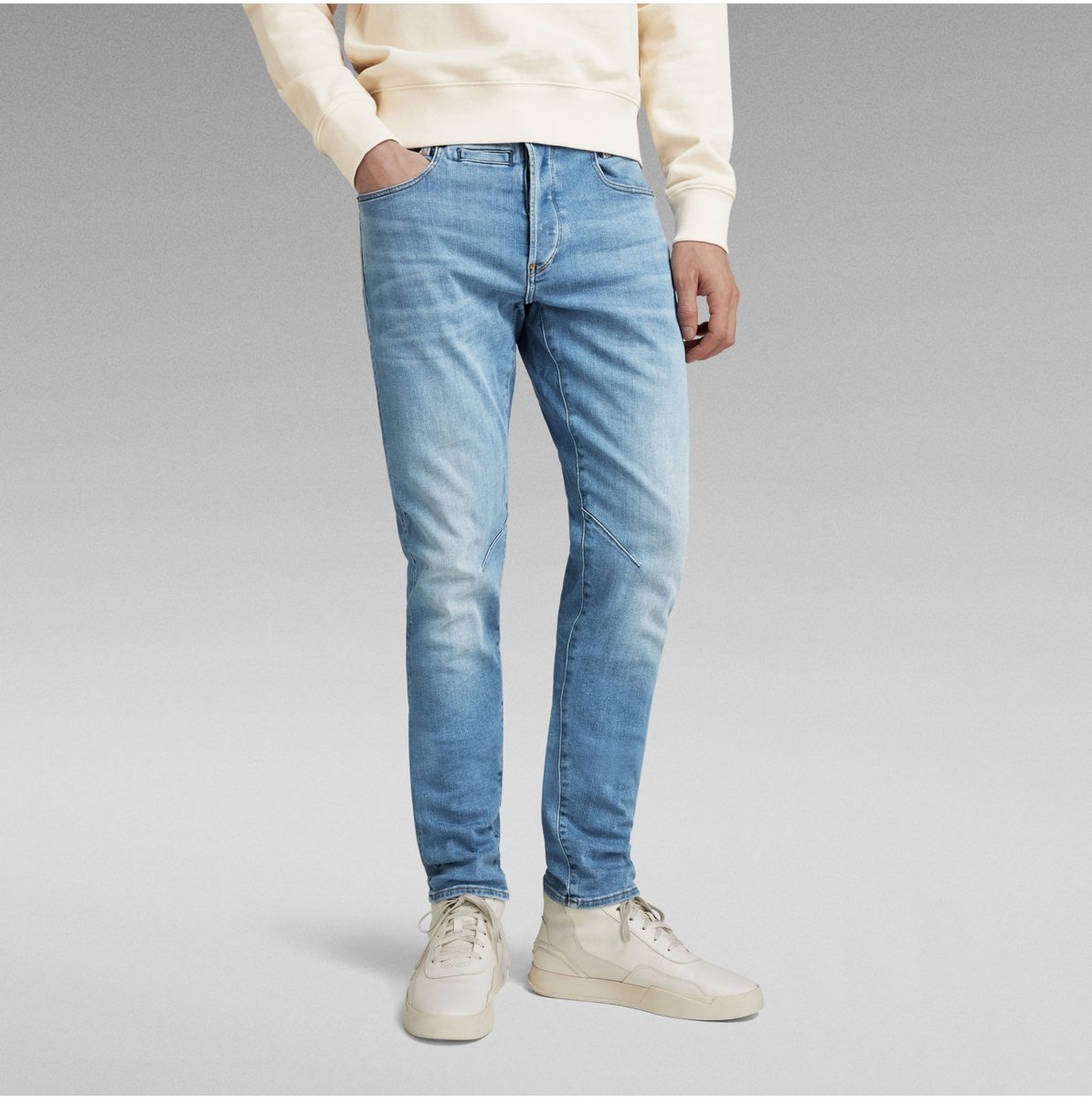 G-Star D-Staq 5-pkt Slim Heren Jeans Lt Indigo Aged