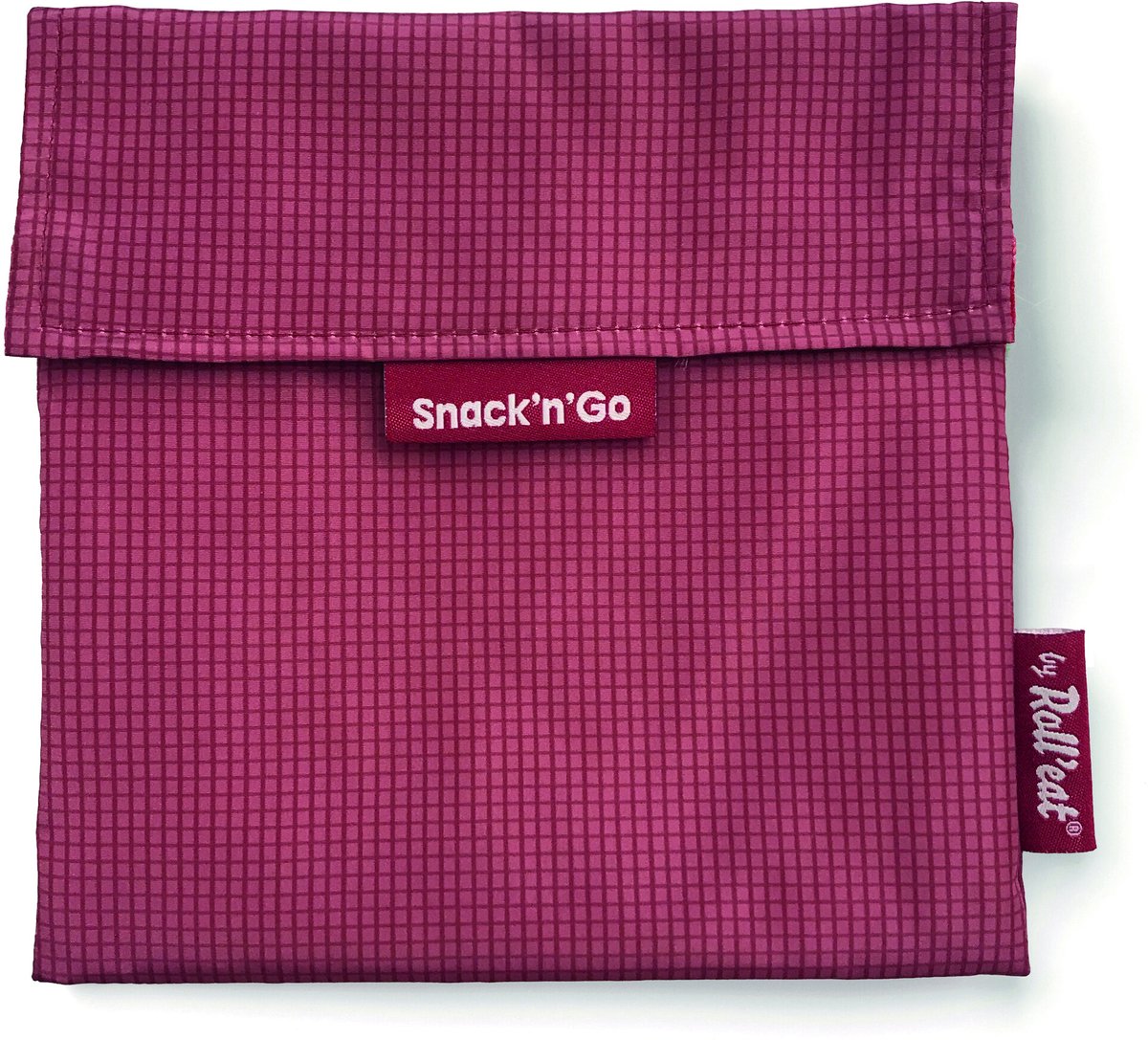Snack'n'Go Active Granate - Herbruikbaar Boterhamzakje en Snackverpakking - Sluiting met klittenband - BPA-vrij - Waterdichte binnenlaag - Wasbaar tot 60°C