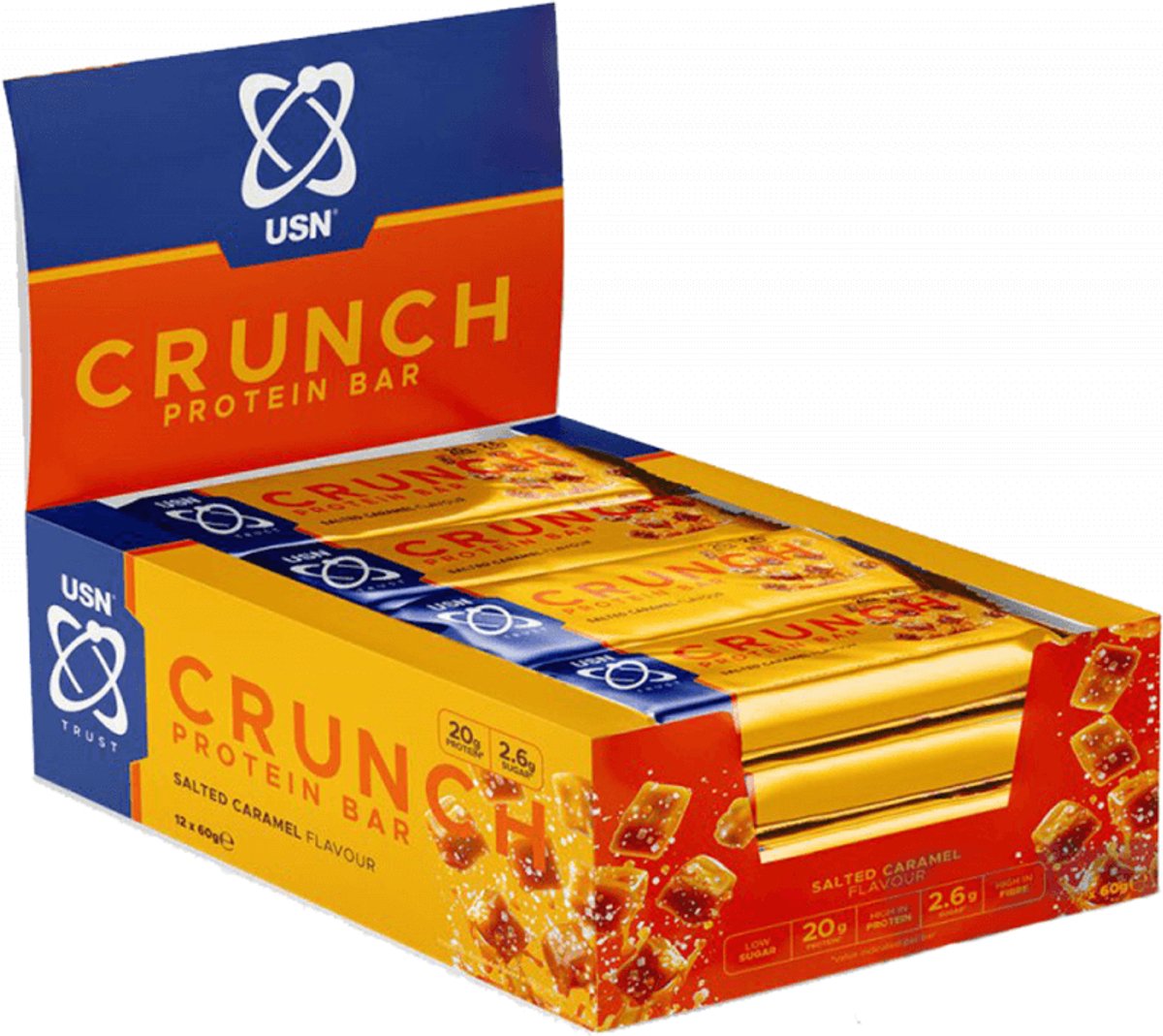 USN Trust Crunch Bars (12x60g) Salted Caramel - Repen - Eiwit Repen