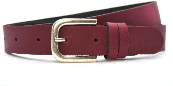 Ceinture en Cuir pour femme - Bordeaux - Taille 105 - Longueur totale 120 cm - Boucle sans nickel
