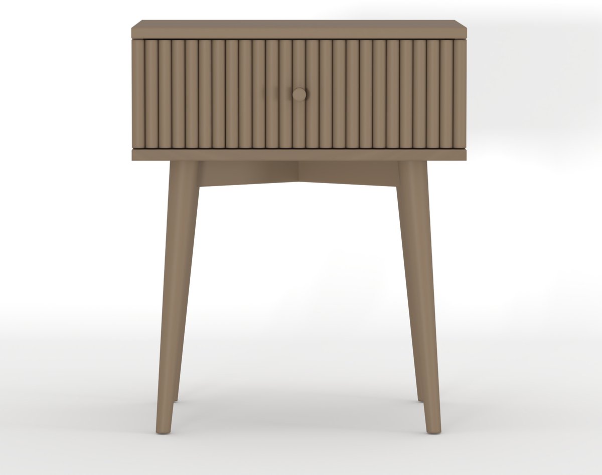 Woonexpress Nachtkastje Sem - Mango Hout - Bruin - 45x55x35 cm (BxHxD) - Lade