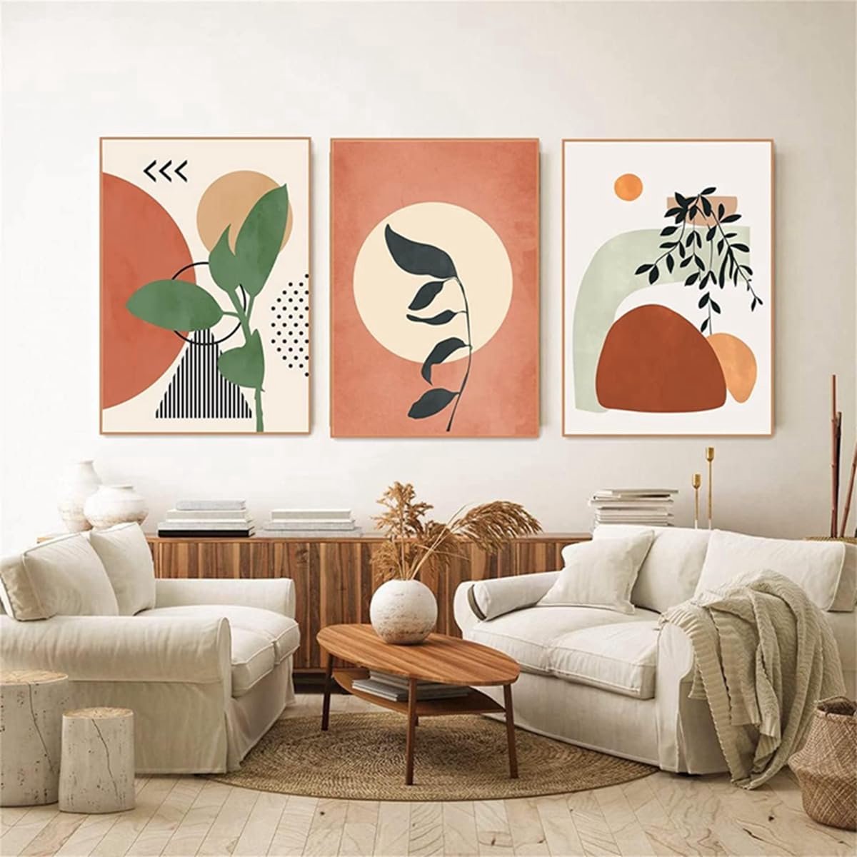 Ibenzoa® Set van drie abstracte botanische en boho posters voor muurdecoratie — cadeau in Wonen & Interieur - foto 5