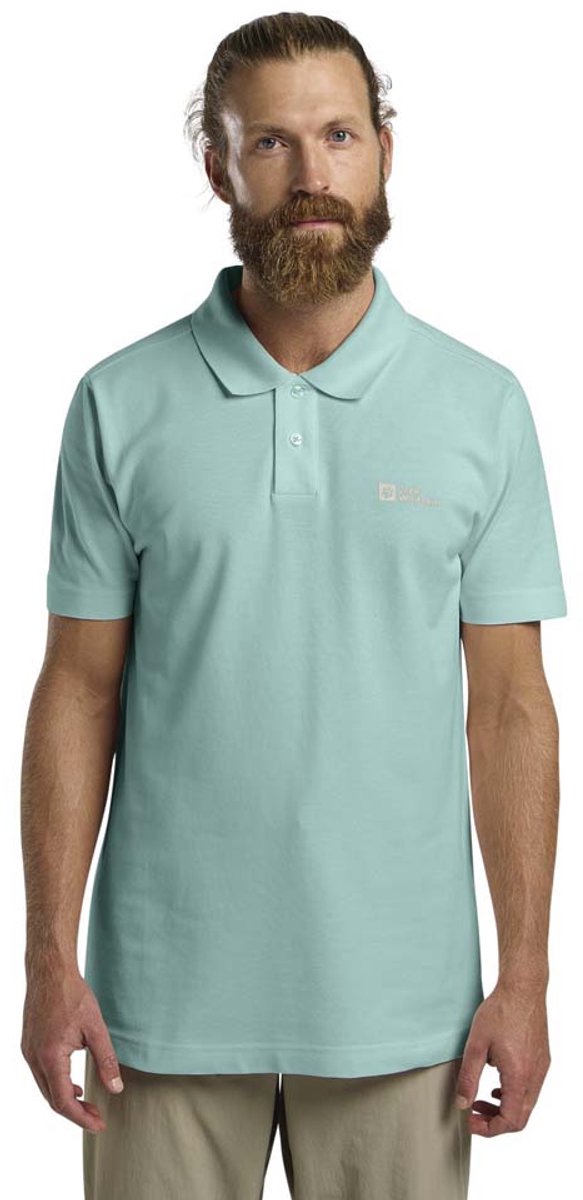 Jack Wolfskin Essential Korte Mouw Poloshirt Groen M Man