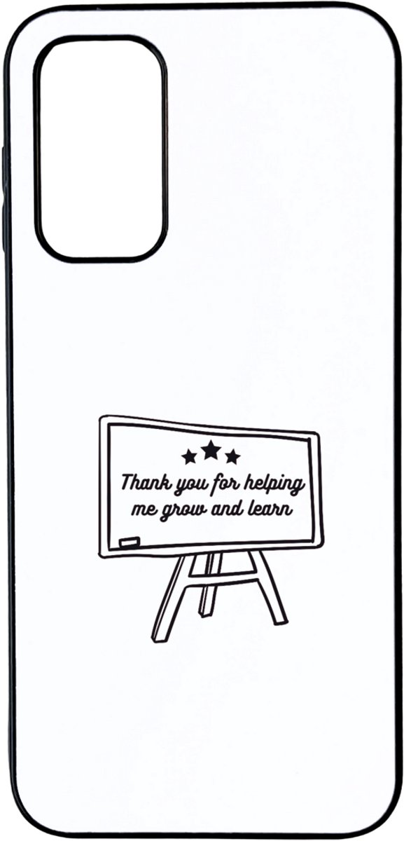 Hacebo® - Thankyou for helping me grow and learn telefoonhoesje - Juf - Meester - telefoonhoesjes - Dankje voor helpen - hoesje geschikt voor Samsung Galaxy A14 (5G)