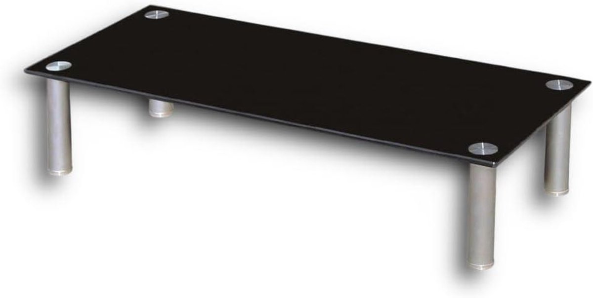 Allecto plus - TV-rek van glas in 3 maten en kleuren - ideaal als televisietafel - zwart glas - 80 cm breed.