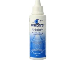 Unicare - Alles-in-één - 6 x 100 ml - Hoge Kwaliteit lenzenvloeistof voor zachte contactlenzen - Voordeelverpakking - Reisformaat