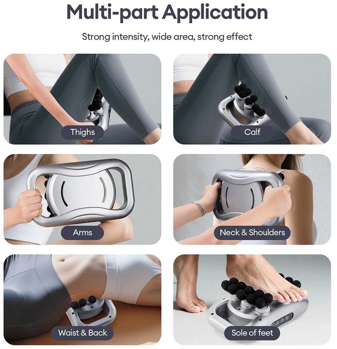 Afbeelding 3 van Massagepistool - Massagegun -Spier Ontspanning - infrarood Therapie - 30 Kops - 9 Intensiteitsniveaus - 9 Massage modes - Krachtige Motor 19000 keer/min 35mm Diepe Percussie - Effectief Spiervermoeidheid & Pijn Verlicht Rug, Benen