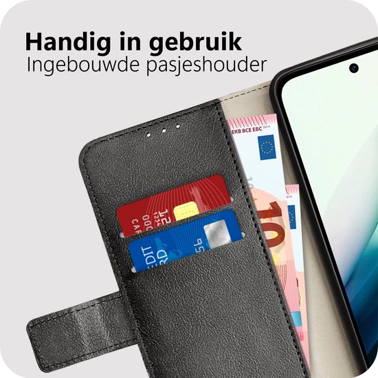 Étui Cazy pour Sony Xperia 10 VII avec porte-cartes - Bookcase Classic - Zwart