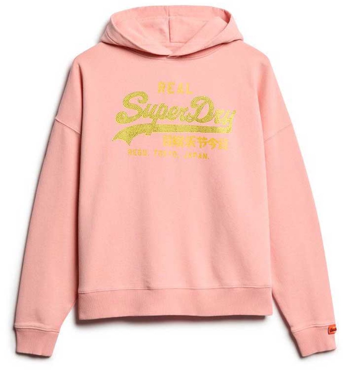 Superdry Vintage Logo Strass Hoodie Dames Hoodies Peach Amber
