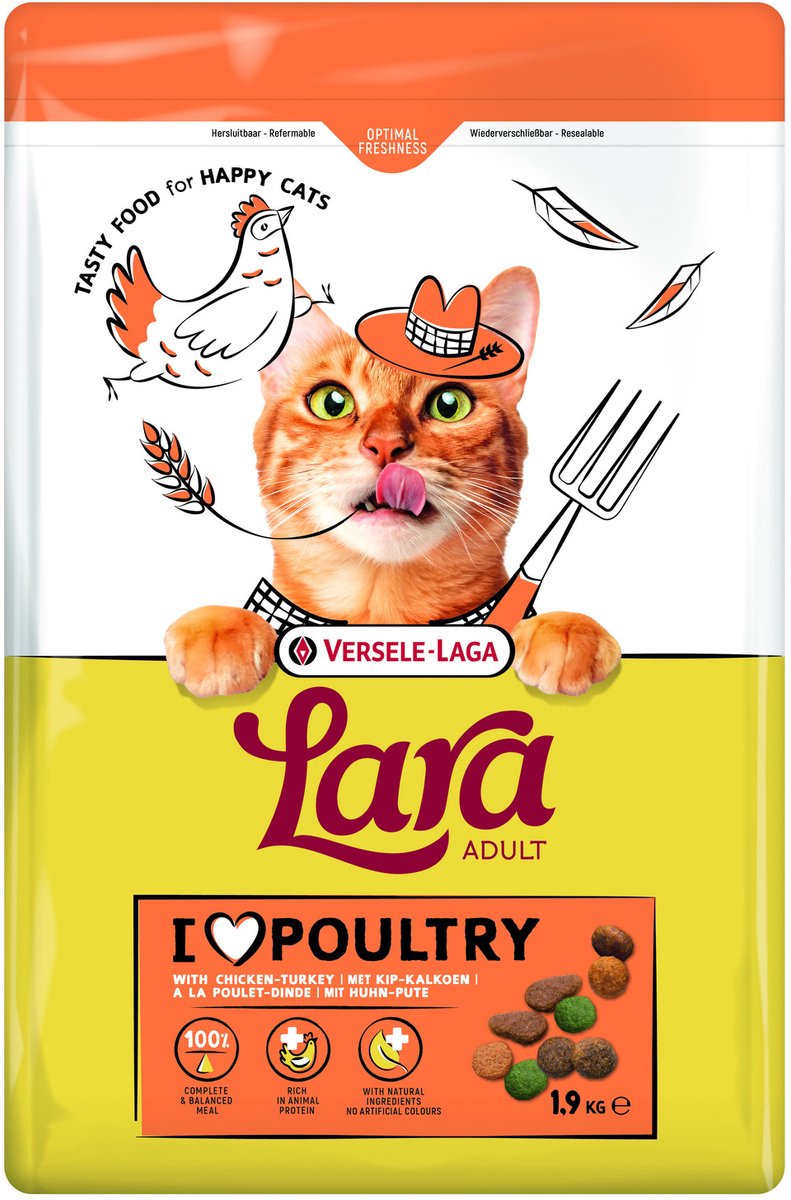 Lara Adult Kip&Kalkoen - Kattenvoer - 1.9 kg