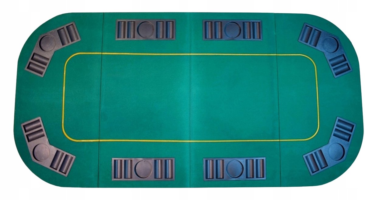 Opvouwbaar Pokertafelblad 160x80 cm Groen - Speel met 8 Personen