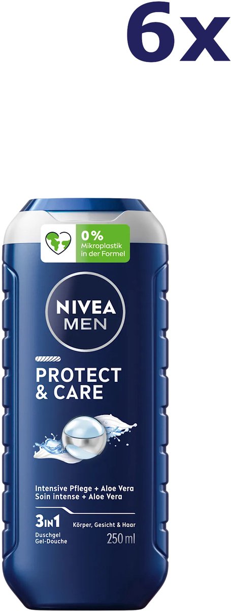 6x Nivea men Protect & Care Shower Gel 250 ml