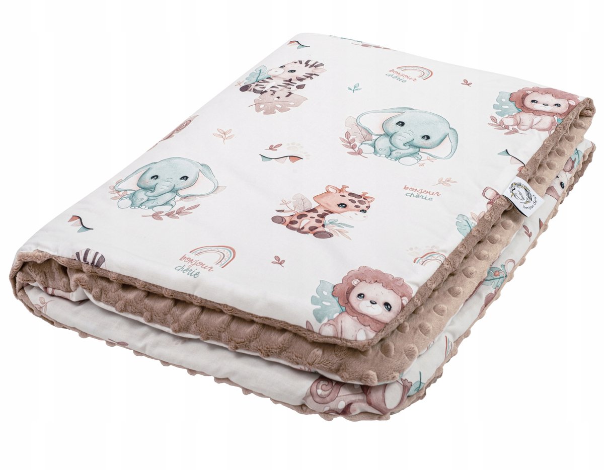 Dubbelzijdig Babydekentje Safari 75x100 cm - Katoen & Minky