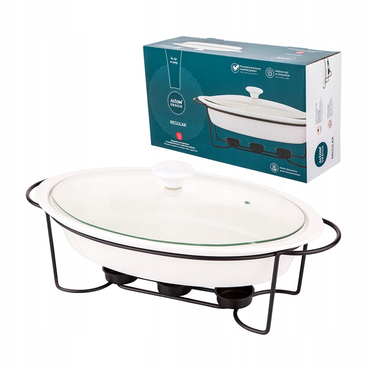 Altom Design Normale braadpan met verwarmer, 1,5L