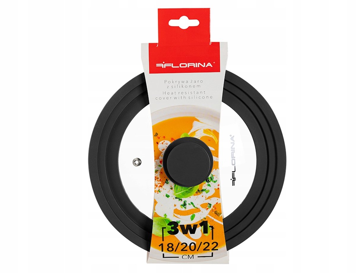 Florina Silko Universele Deksel 3-in-1 (18, 20, 22 cm) Zwart