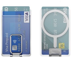 Compatible MagSafe Wallet Kaarthouder met Telefoonstand – Transparante Magnetische Pasjeshouder – Geschikt voor iPhone 12/13/14/15/16/17 Air/Pro/Max/Plus - Voor 2 Pasjes Zilver klep