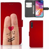 Geschikt voor Samsung Galaxy A70 Wallet Case met Pasjes Liefde