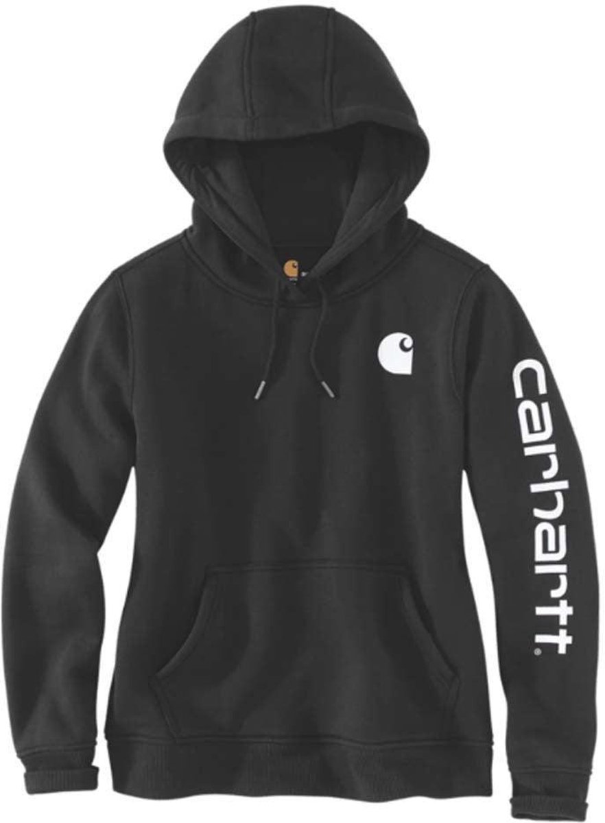 Carhartt Clarksburg Logo Shadow Space Dye Sweatshirt Dames XL Zwart