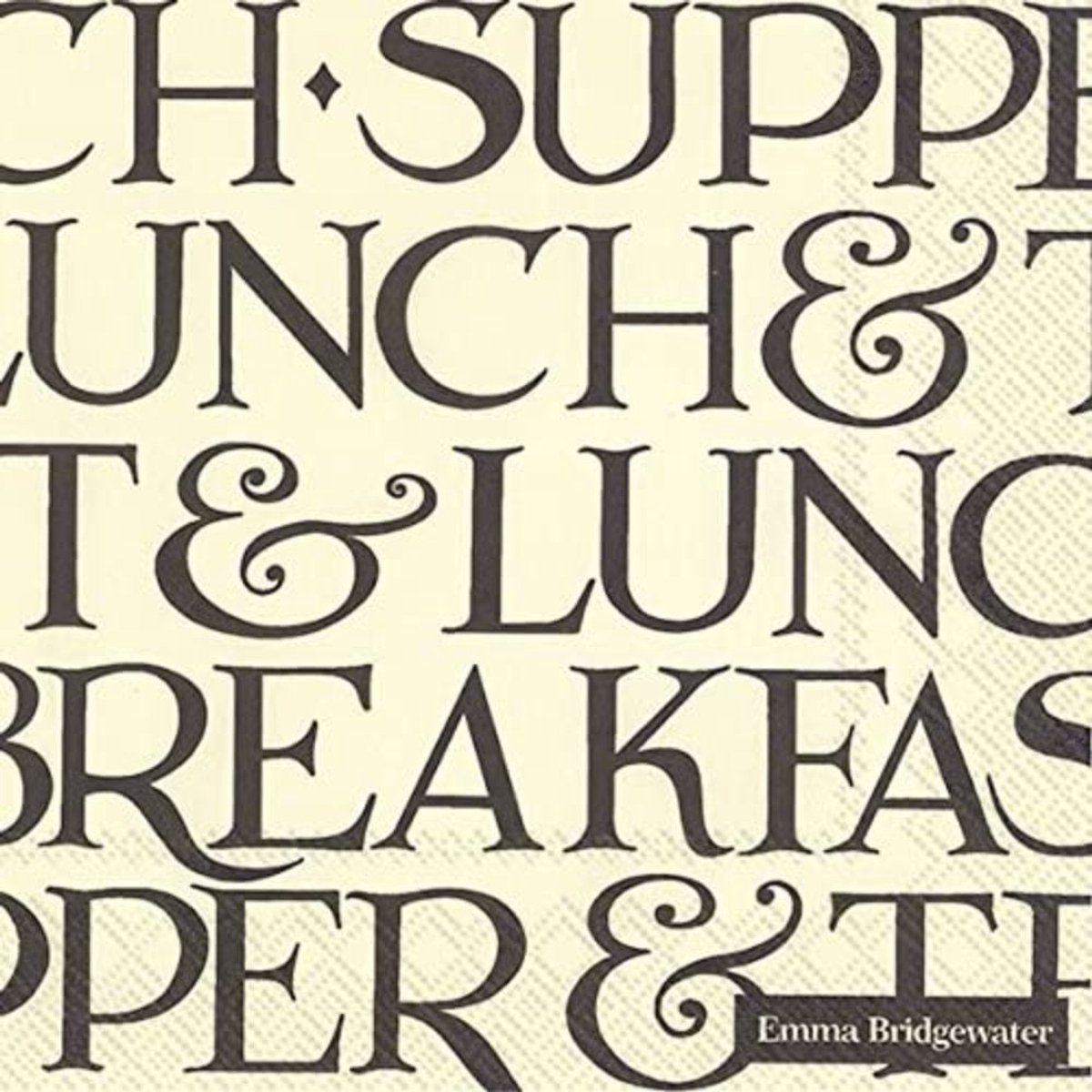 IHR Emma Bridgewater - Servetten - Lunch servetten - 33x33cm - Black Toast Table