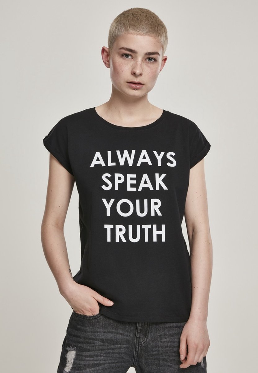 Mister Tee Damen Ladies Speak Truth Tee -XS Zwart