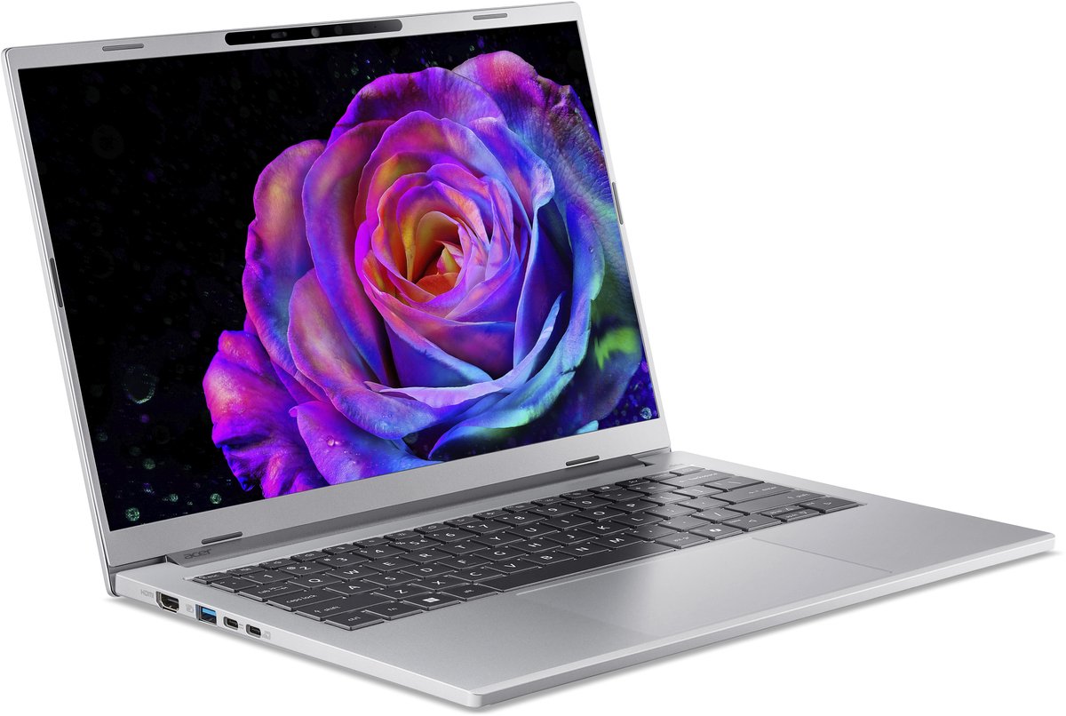"Acer Aspire 14 AI A14-61M-R6S2 AMD Ryzen AI 7 PRO 350 Laptop 35,6 cm (14"") WUXGA 32 GB LPDDR5x-SDRAM 1 TB SSD Wi-Fi 6E (802.11ax) Windows 11 Home Duits Zilver" thumbnail 3