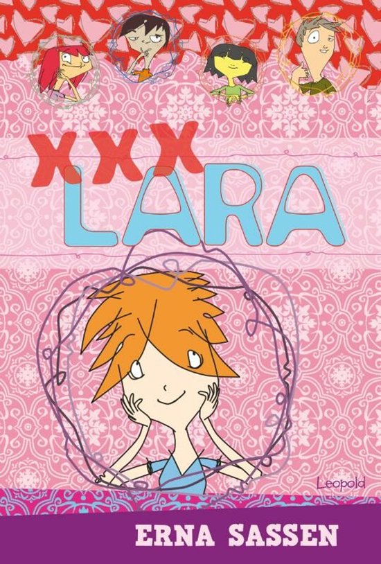 Boekomslag van "Lara". Een meisje met oranje haar zit op de voorgrond. Vier kleinere portretten van kinderen staan bovenaan. De tekst "LARA" is groot afgebeeld.