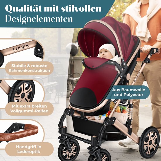Kesser Loops Kinderwagen 3 in 1 - Incl. Autostoel & Reiswieg & Buggy  Sportzitje | bol