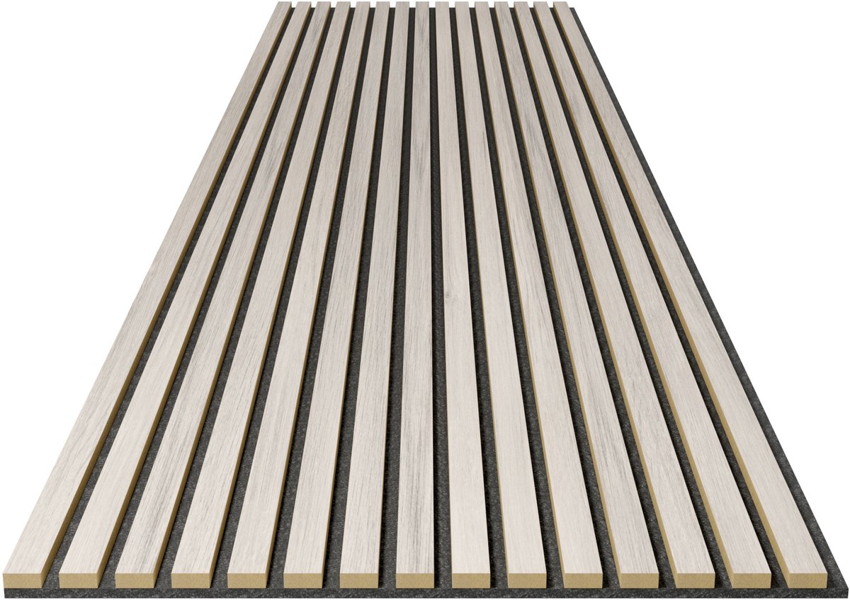 Premium houten akoestische panelen | 250x60cm per stuk - 1,5 m² - | Premium echt houtfineer (eiken) & akoestisch vilt (zwart) | Gevelbekleding, geluidsreductie, geluidsisolatie, akoestisch paneel gemaakt in Europa
