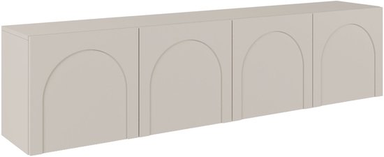 Selsey ARKADIA - Meuble TV et façades fraisées, Gris Cachemire 200 cm