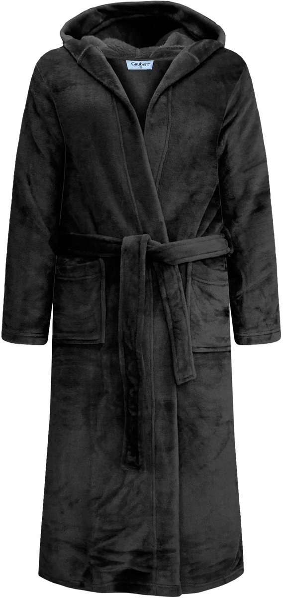 UMIPUBO Badjas voor dames met capuchon, wollig coral fleece, ochtendjas, riem met zak, saunamantel, uniseks, roze, One size