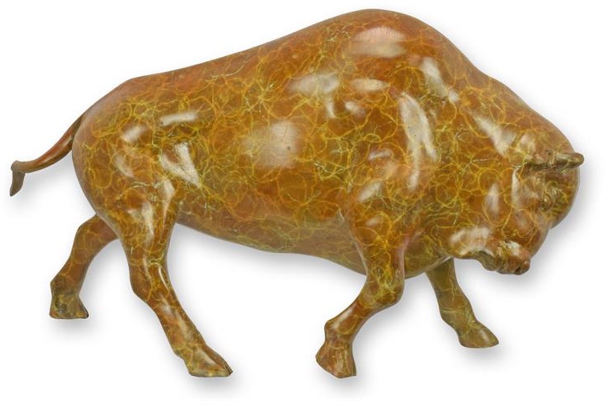 Bronzen beeld - Bizon - sculptuur - 25,8 cm hoog