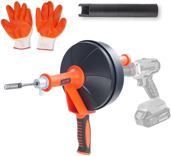 Gootsteen-toilet-afvoer Ontstopper Pomp Met Ontstoppingsveer 1 Meter   Riool Ontstoppen Set