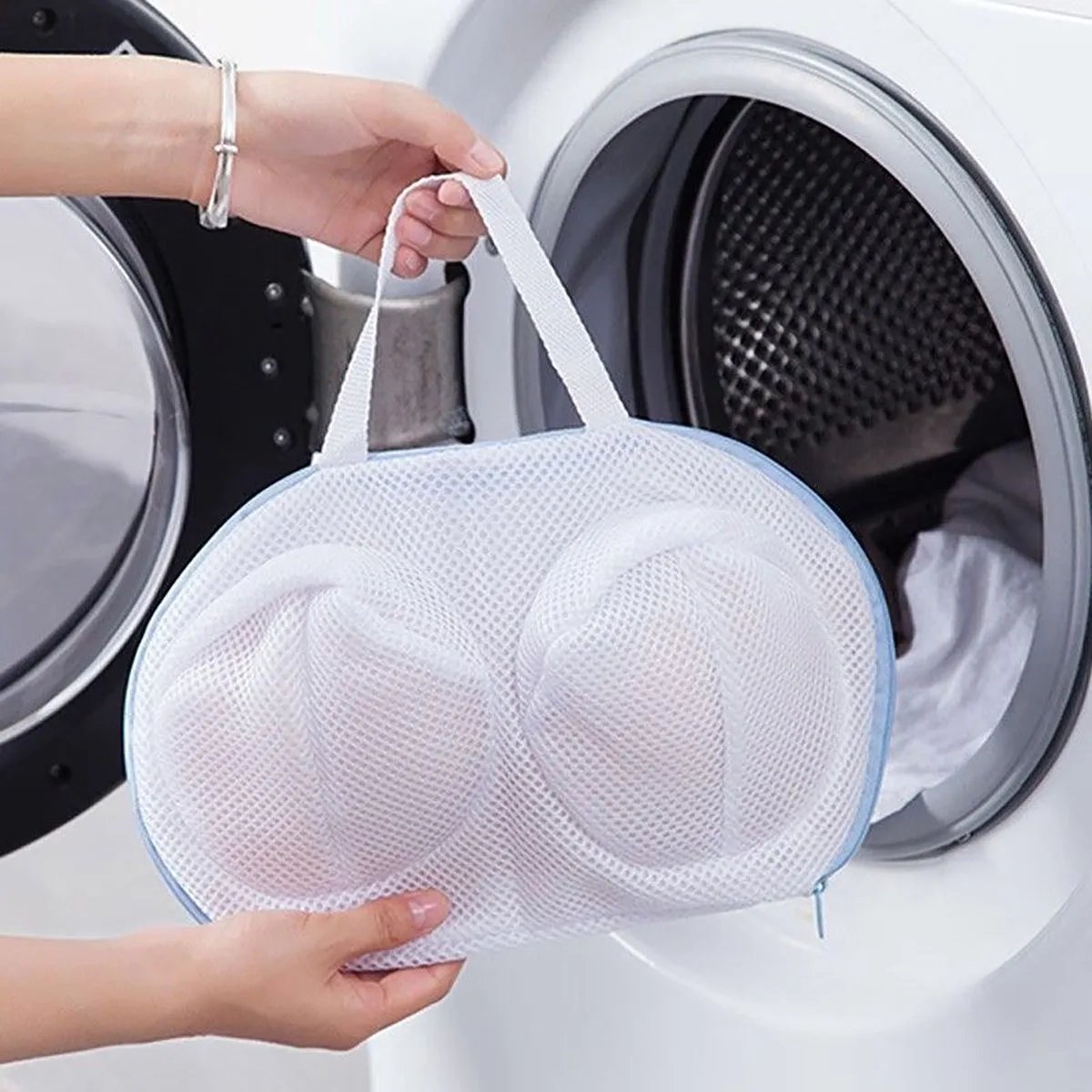 2 Stuk BH Waszak - Ondergoed Waszakje voor Beha & Lingerie - Anti-vervorming Mesh Waspakket - Speciaal voor Wasmachine - Blauw