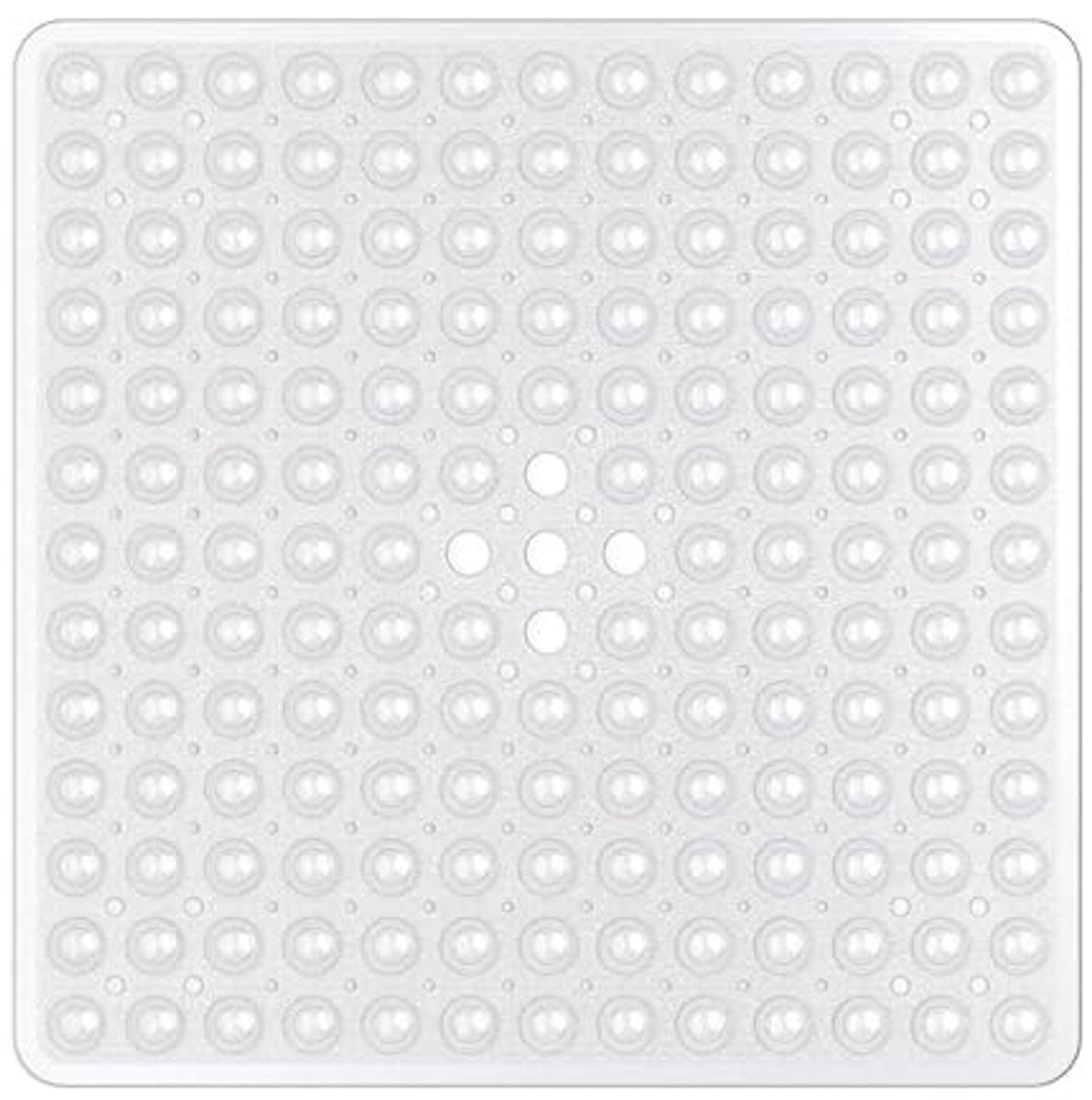 Antislip Douchemat 53 x 53 cm - Vierkante Badmat met Zuignappen en Afvoergaten