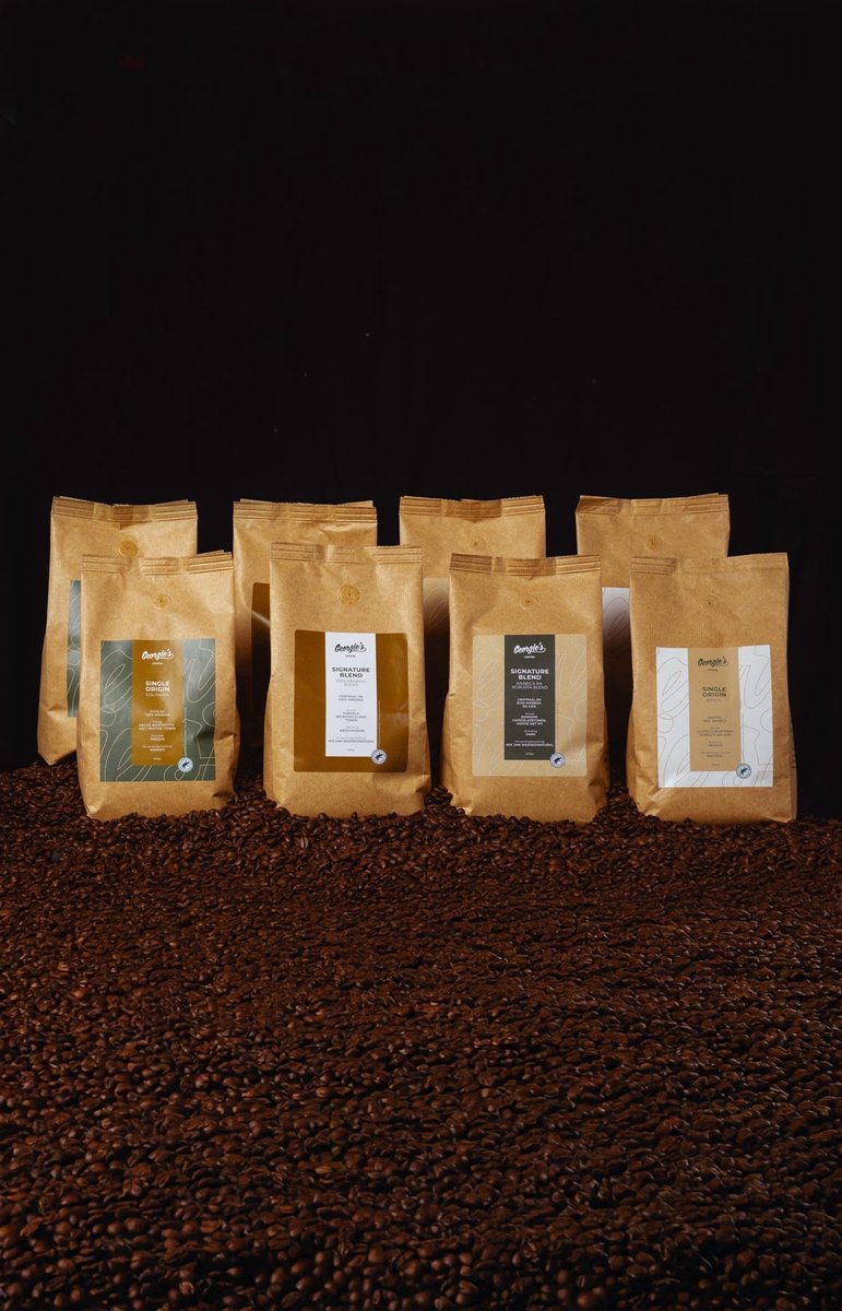 Georgies - Koffie - Best of Beans - Proefpakket Koffiebonen - Brazil Koffiebonen, Colombia Koffiebonen, Arabica Blend Koffiebonen en Arabica Robusta Blend Koffiebonen (4kg totaal) - Vers Gebrande Espresso Premium RFA Koffiebonen